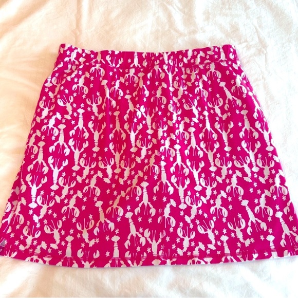 T by Talbots Skort Lobster Print Pink White Pull On Stretch plus size 2XP - Picture 8 of 13